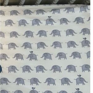 2 pottery barn kids elephant crib sheets blue